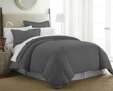 ienjoy Gray Premium Solid Duvet 3-PC Cover Set Ultra Soft King/Cal King NWT