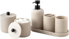 Bathroom Accessories Set, 6 PCS Modern Bathroom Accessory Set with 15.2 OZ Soap