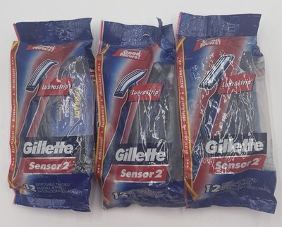 36 Gillette Sensor 2 Men's Disposable Razors Lubrastrip 3 Pack 12ct Good News