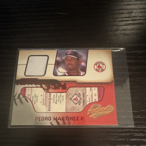 Pedro Martinez #JA-PM RIPPED — 2002 Fleer Authentix Jersey baseball card