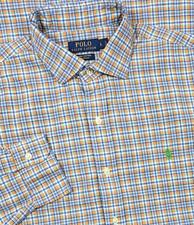 Ralph Lauren Polo Button Up Shirt L Multicolor Tattersall Mens Cotton Stretch