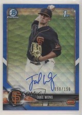 2018 Bowman Draft Chrome Pick Blue Wave Refractor 50/150 Jake Wong Auto i5q