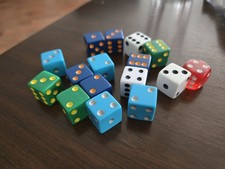 Lot Of Multi Colored Dice Used