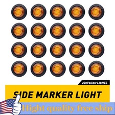 3/4" Round Amber LED Signal Trailer Clearance Side Marker Light - DOT 20pcs
