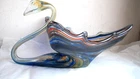Murano Style Swan Glass Bowl, Blown Glass, Art Deco Glass, Vintage Candy Bowl