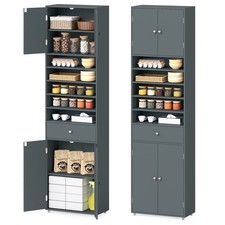 Kitchen Freestanding Floor Cabinet with Drawer & Adjustable Shelves
