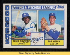 BAS 1984 Topps Tiffany Pedro Guerrero Bob Welch #306 BGS Authentic Auto READ 2k2