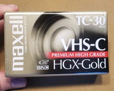 Maxell VHS-C TC-30 HGX-Gold Camcorder Blank Tape Premium High Grade Sealed