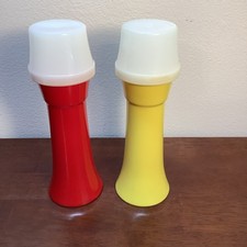 Vintage Tupperware Ketchup  Mustard Dispenser  s With Pumps  Lids