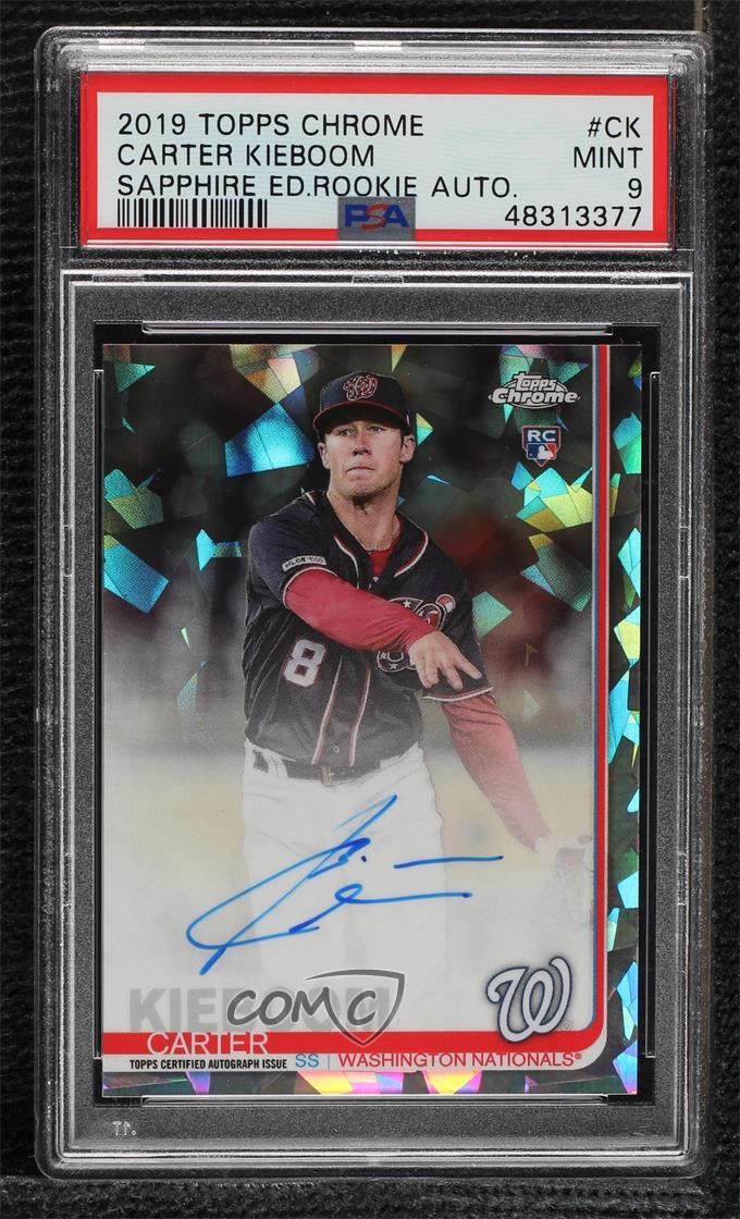 2019 Topps Chrome Sapphire Edition Carter Kieboom PSA 9 MINT Rookie Auto RC uk2