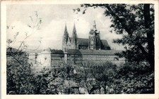 Vintage Prague Castle Postcard Hradčany View of St Vitus Cathedral