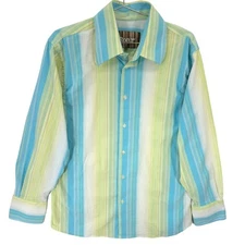 Roar Shirt Mens XL Blue Striped Button Up Long Sleeve Stretch Casual Preppy