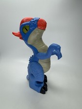 Stylized Blue Dinosaur Figure Toy Red Head Green Eye PVC Imaginext Style