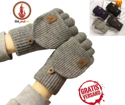 2 Paar Fingerlose Handschuhe Winter Warm Strick Touchscreen Handschuhe