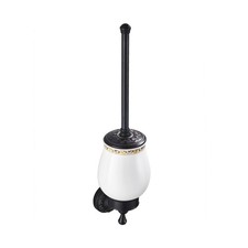 Oil Rubble Bronze Brass Bath Toilet Brush Holder Set, Wall Mounted Black Bath...