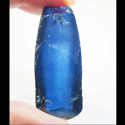 CLEAN 98.45 Ct 45X17 MM BLUE SAPPHIRE ROUGH #33 LAB CREATED CORUNDUM GEMSTONE