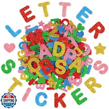 320 Pcs Foam Letters Stickers Glitter Alphabet Sticker,1.5 inch 1 inch Self-A