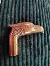 Vintage Solid Brass Handle Walking Stick Eagle Head Cane Topper
