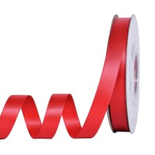 Red Double Faced Satin Ribbon 1/2 Inch x 25 Yards Thin Fabric Gift Wrapping