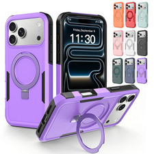 For iPhone 17 Pro Max 16 15 Plus 14 13 Magnetic Ring Stand Case Mag Safe Cover