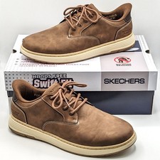 Skechers  Classic Relaxed Swift-Fit  Men  s Slip-On Casual/Dress Shoe Brown NEW