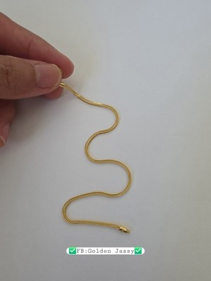 18K Real Gold Foxtail Bracelet 7.5''