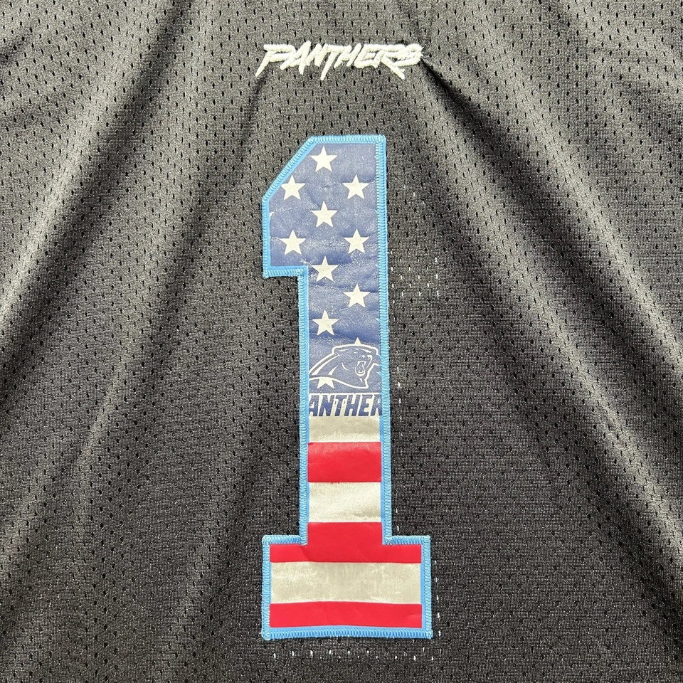 Camiseta deportiva negra grande para hombre Carolina Panthers Cam Newton #1 Nike NFL On Field Foto 2 de 4