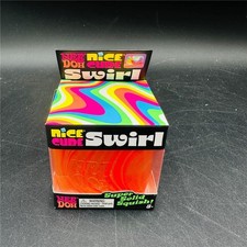 Schylling Needoh Nice Cube Swirl-Orange-Super Solid Squish-Authentic-New