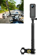 Motorcycle Bike Invisible Selfie Stick Handlebar Mount for Gopro 