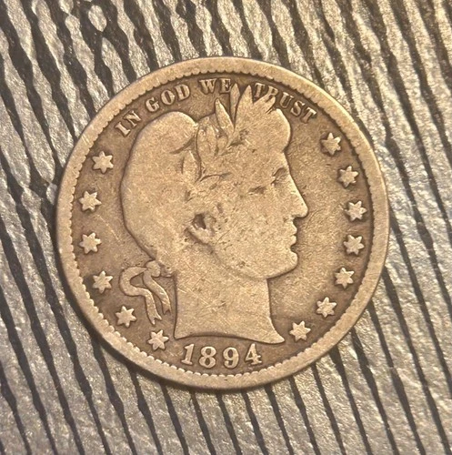 1894 S Barber Quarter - U.S. 25 cents silver coin