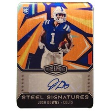 2023 Panini Plates & Patches - Orange Rookie Steel Signatures Josh Downs  /5 SSP