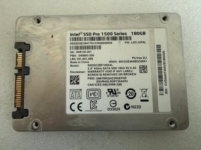 Intel SSD Pro 1500 Series 180GB 2.5 SATA 6Gb/s SSDSC2BF180A4L