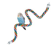 31.5" Flexible Bird Cotton Rope Perch Colorful Bungee Toy for Parrot Bird Cage