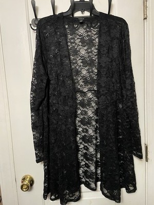 torrid Black Floral Lace Kimono Robe Plus Size 2X