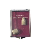Authentic Civil War Bullets In Display Case - .58 Caliber Minie Balls From Peter