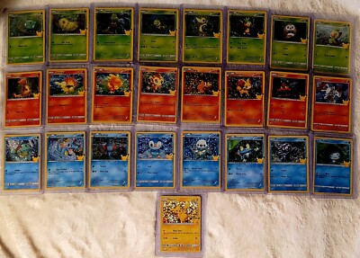 mcdonald's pokemon cards complete set FULL 2021 McDonalds 25th Anniversary + Deck Case 1-25 Non-Holo FULL SET OF POKEMON MATCH