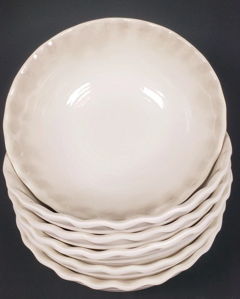 Juego William Sonoma Melamina French Country: 6 Platos de Cena 6 Cuencos Borde Vieira Foto 4 de 4