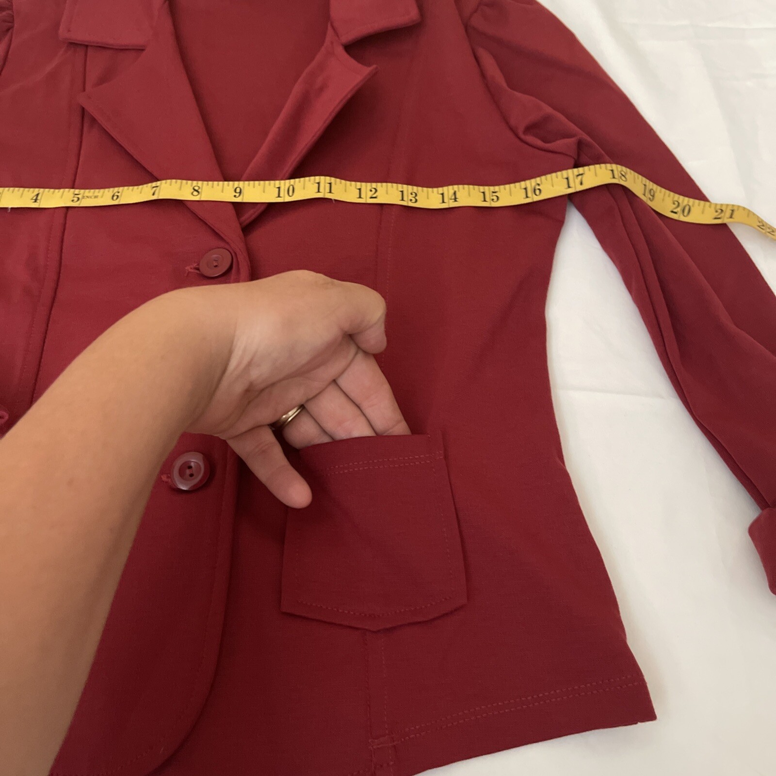 Basic House  Burgundy Basic Blazer Jacket Front P… - image 4