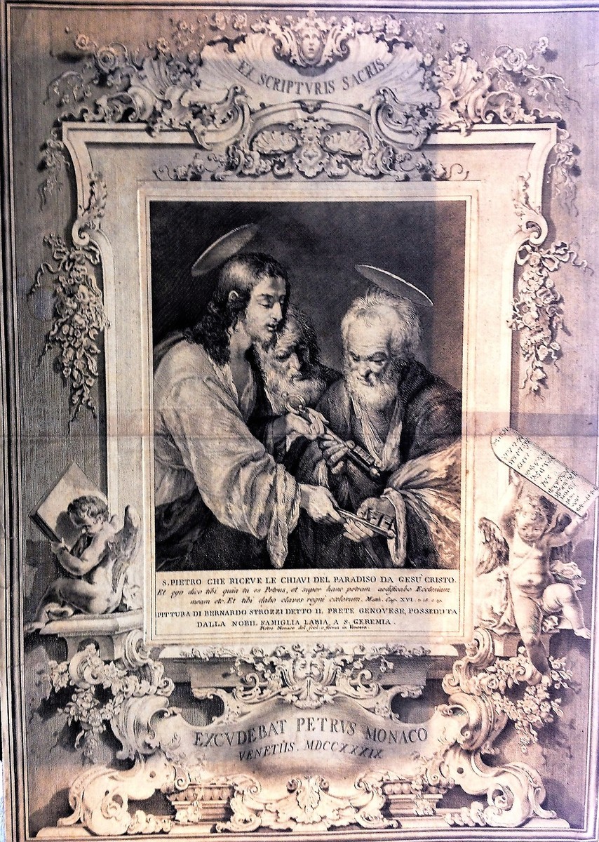 Saint Peter, Jesus Christ, Pietro Monaco Venice Strozzi Etching