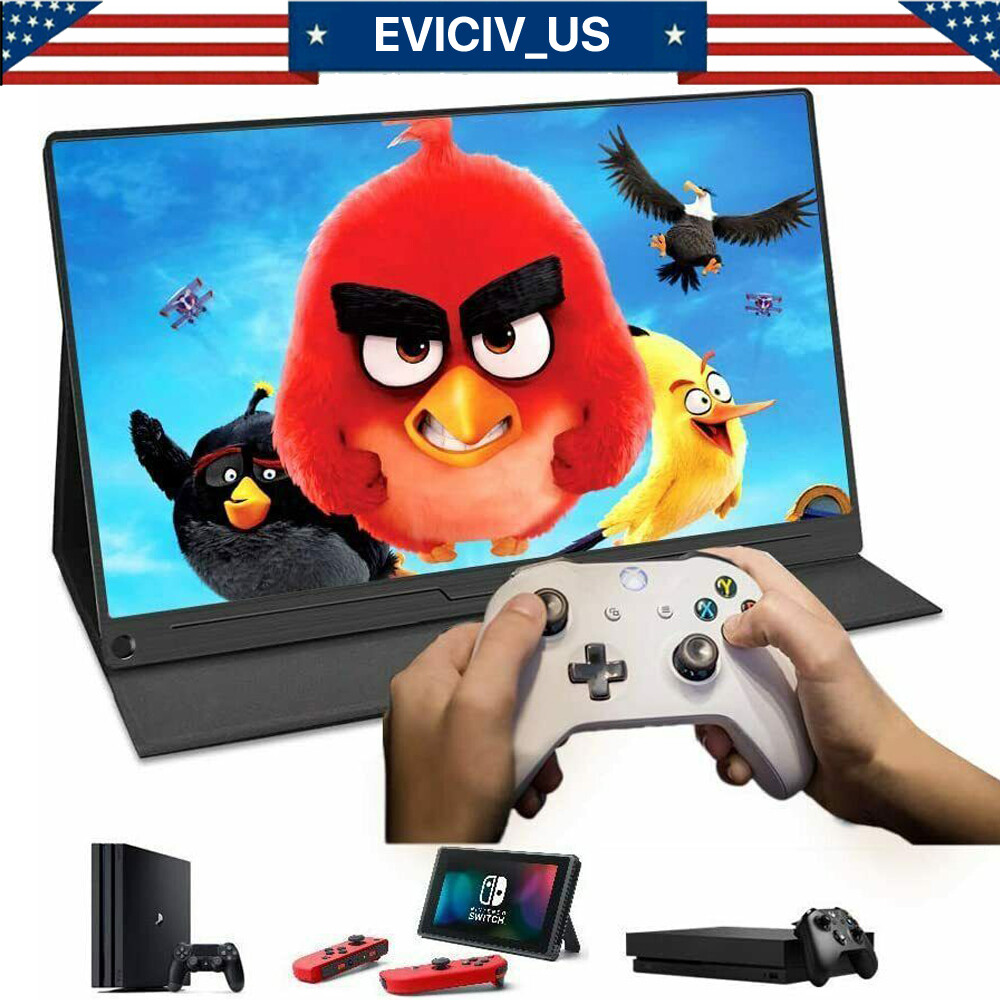 15.6" Portable Display EVICIV1080P Best Gaming Monitor Type C w/Leather Case AAA