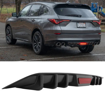 Car Rear Bumper Diffuser Lip 6-Fins Spoiler Splitter Body Kits For ...