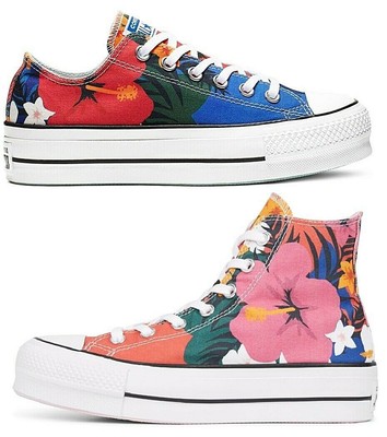 chuck taylor all star paradise prints platform low top