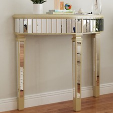 French Country Half-Round Entryway Table Mirrored Modern Accent Table Livingroom