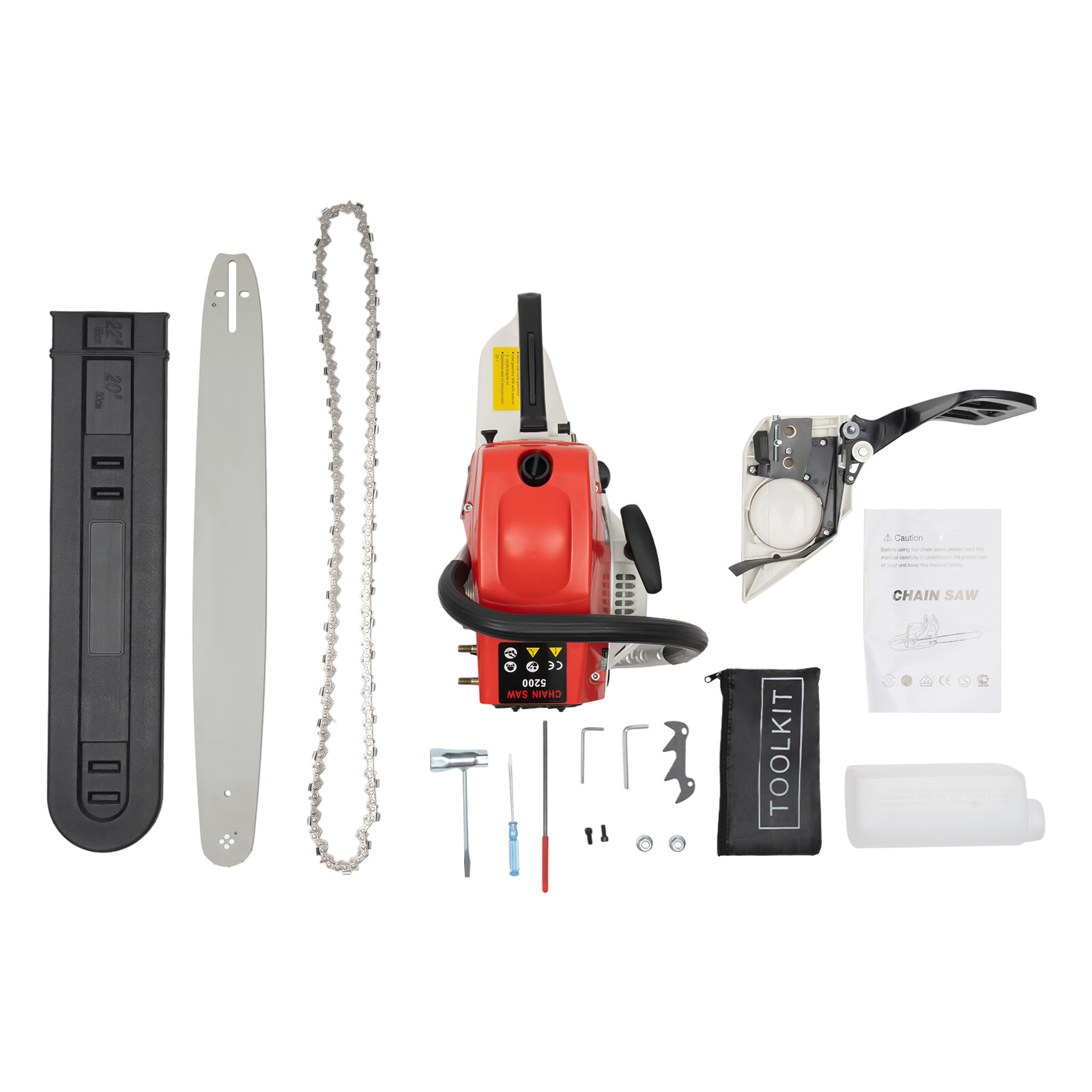 Pro 22" Bar 52cc 2 Stroke Gas Powered Chainsaw Engine Cutting Handheld