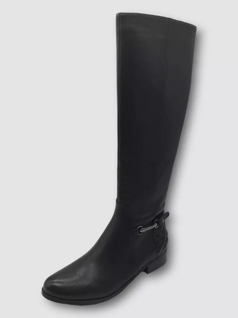 389 Neiman Marcus Women s Black Reginy Leather Riding Knee Boots