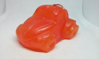 Vintage VolksWagen Beetle Bug Orange Car candle 3 3/4'' VW wax candle Natcol