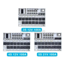 3S/4S/5S 100A 12V BMS Li-ion LMO Lithium Battery Charging Protection Board