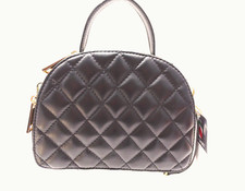UGGARI MILANO: BLACK QUILTED FINE LEATHER BAG. SATCHEL . ORIG $350 SALE $175
