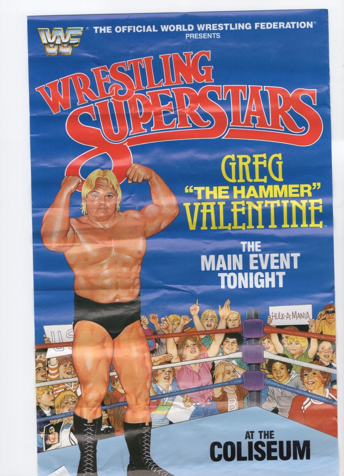 ACTION FIGURE POSTER Greg The Hammer Valentine (1985 Series 2) LJN WWF #1
