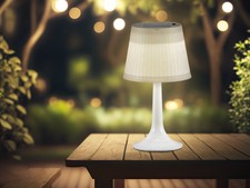 Lampada da tavolo LED Bianca con Solare H. 36cm IP44 Lampada da tavolo esterno terrazza giardino